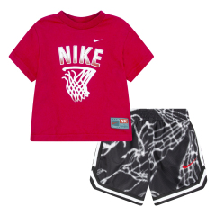 Nike Graphic Toddlers Black T-Shirt and Dri-FIT Mesh Short Set